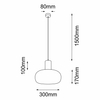 Owalna lampa wisząca Tanpo 5209 Shilo szklana metalowa czarna