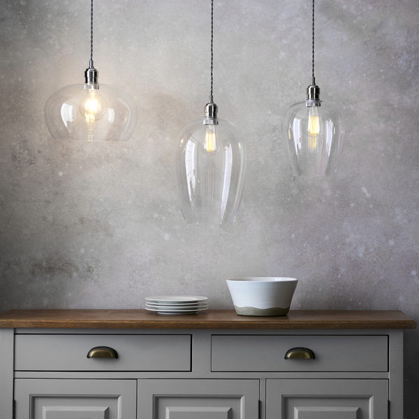 Szklana lampa wisząca L&-1102678 Light& nas wyspę nowoczesna nikiel
