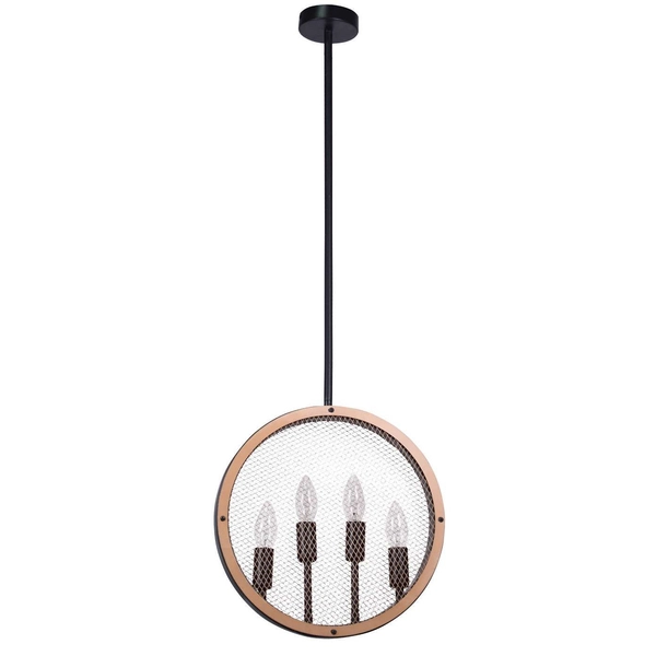 LAMPA wisząca ARETE 312907 Polux rustykalna OPRAWA okrągła ZWIS świecznikowy złoty czarny