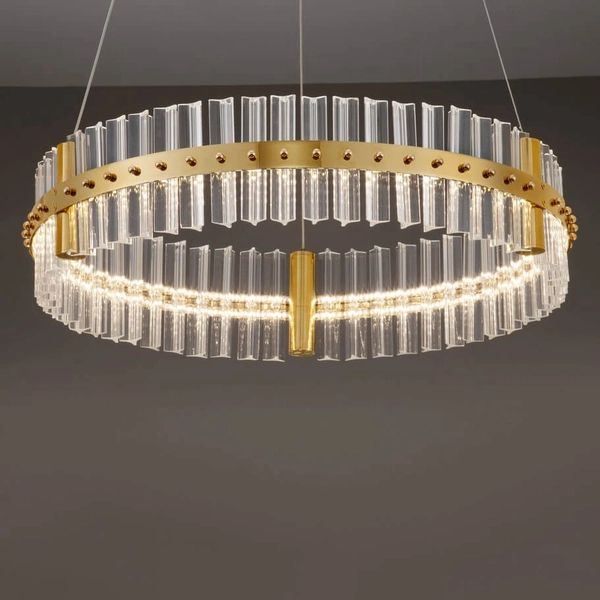 Dekoracyjna lampa wisząca MAYO LE44224 LED 45W 3500K ring szklana złota