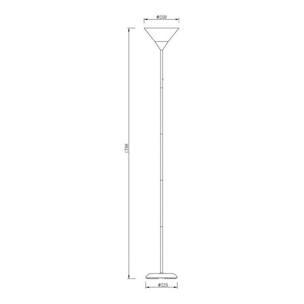 Stojąca lampa do salonu Moren CL-3800H-BK metalowa czarna