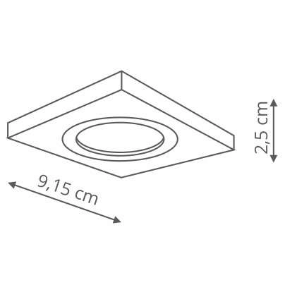 Wpuszczana LAMPA sufitowa METIS LP-2780/1RS WH Light Prestige metalowa OPRAWA kwadratowy WPUST do zabudowy biały