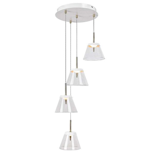 LAMPA wisząca AVIANA 5032 Rabalux skandynawska OPRAWA szklana LED 24W 4000K zwis loftowy biały przezroczysty
