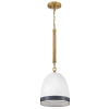 Lampa wisząca nad stół Nash HK-NASH-P-HB do jadalni mosiądz biały