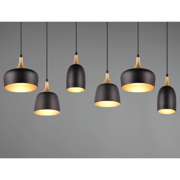 Wisząca salonowa lampa CHIRAZ 310500632 Trio metalowa czarny złoty
