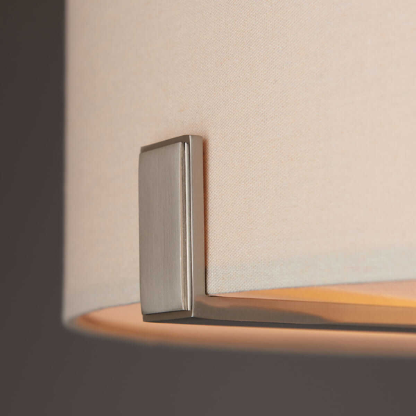 Lampa wisząca z abażurem Hayfield 95834 Endon satyna nikiel szara