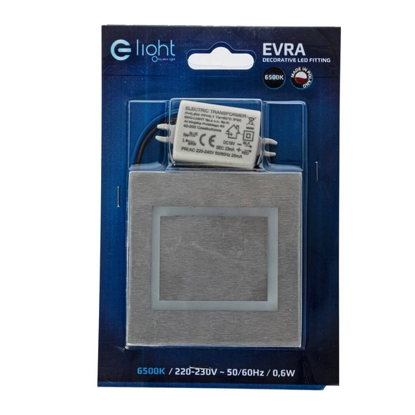 Naścienna lampa Evra EKS4369 LED 0,6W 6500K do salonu biały srebrny