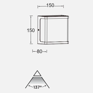Ścienny kinkiet balkonowy DOBLO 5105003125 Lutec IP54 LED 19,1W 4000K szary