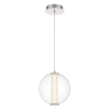 Szklana lampa wisząca kula Atomo QN-ATOMO-1P-PC LED 9W 3000K srebrny