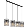 Wisząc lampa nad stół GORLEY 15698-4H szklana loft czarna przydymiona