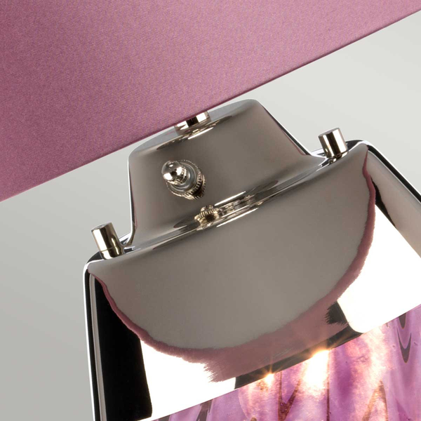 Szklana lampa stołowa Lena LENA-TL-S-PLUM z abażurem śliwkowa