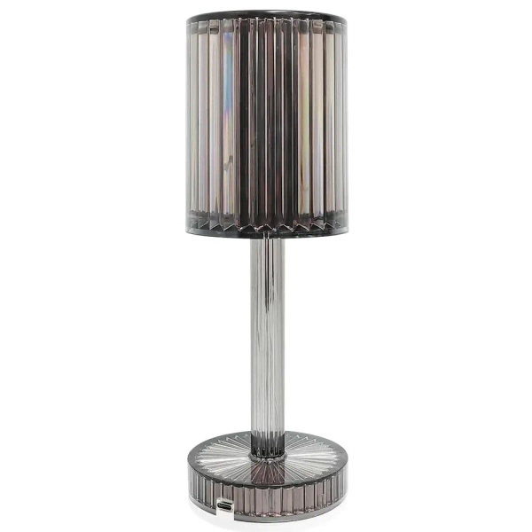 Ryflowana lampa stołowa Simple ML2290 LED 1W CCT przydymiona przezroczysta