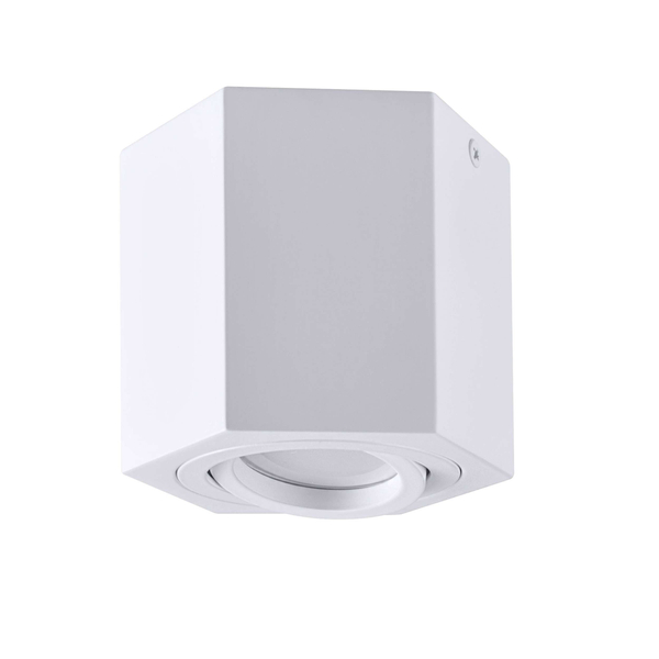 Downlight LAMPA sufitowa HEXAGON 313171 Polux metalowa OPRAWA sześciokątna regulowana biała
