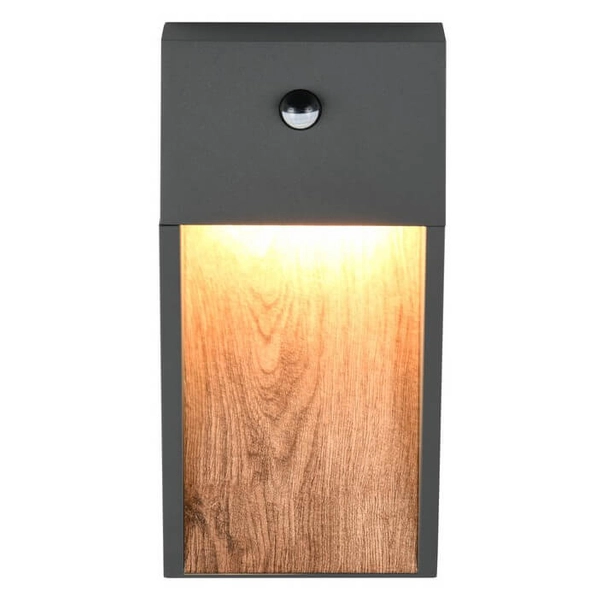 Lampa ścienna Salmon 246969135 LED 13W 3000K IP44 z czujnikiem drewniana