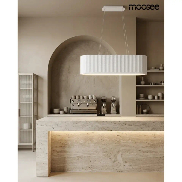 Ryflowana lampa wisząca MAZAYA biała MSE1501100607 1xLED 71,5W nad stół