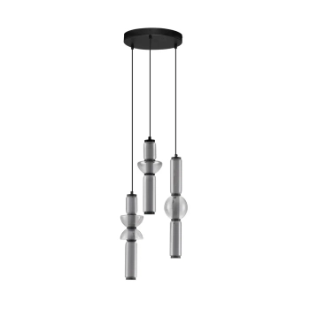 Potrójna lampa wisząca GLORICA LE45193 LED 37W 3000K szklana szara