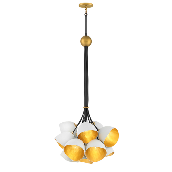 Wisząca lampa wielopunktowa QN-NULA-15P Quintiesse klosze kopuły biała złota