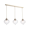 Potrójna wisząca lampa Mya MYA0375 do jadalni szklana mosiądz