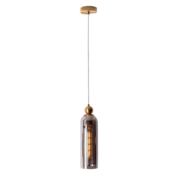 Zwisowa lampa loftowa Campanila P0511 Maxlight szklana mosiądz przydymiona OUTLET