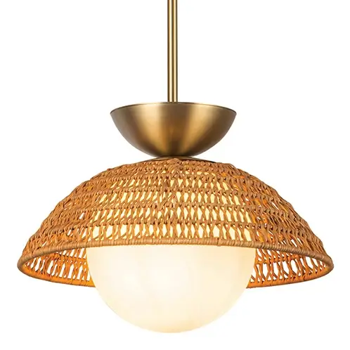 Lampa wisząca kula Perth ALM-PERTH-P-GD do salonu rattan złoty