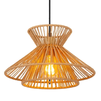 Ekologiczna lampa zwis TASMAN 10420/32/72 Lucide do salonu beżowa mosiądz