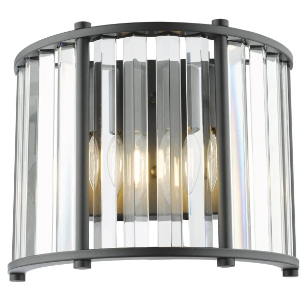 Kryształowa lampa ścienna Kiran KIR0922 glamour czarny