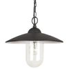 Ogrodowa LAMPA wisząca VIGO 8687 Rabalux metalowa OPRAWA kopuła ZWIS industrialny IP44 czarny matowy biały przezroczysty