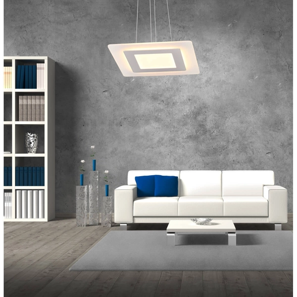 LAMPA wisząca LARVIK 308672 Polux kwadratowa OPRAWA zwis LED 25W 4000K biały