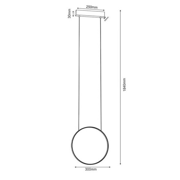 Wisząca lampa nad stół Agaro 5307 Shilo LED 9W 4000K pierścień ring metal czarna