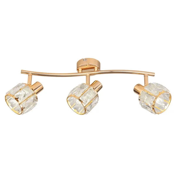 Potrójna lampa sufitowa Dubai 93-23490 kryształowy różowy złoty