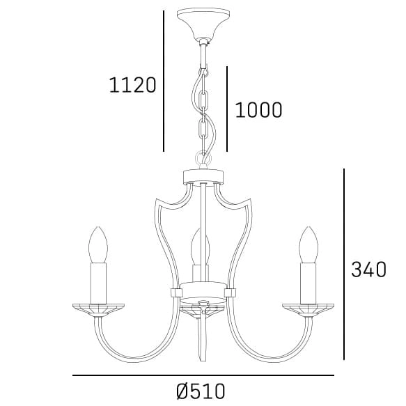 Wisząca lampa klasyczna Riga P03755CH-WH Cosmolight metal tkanina srebrna biała