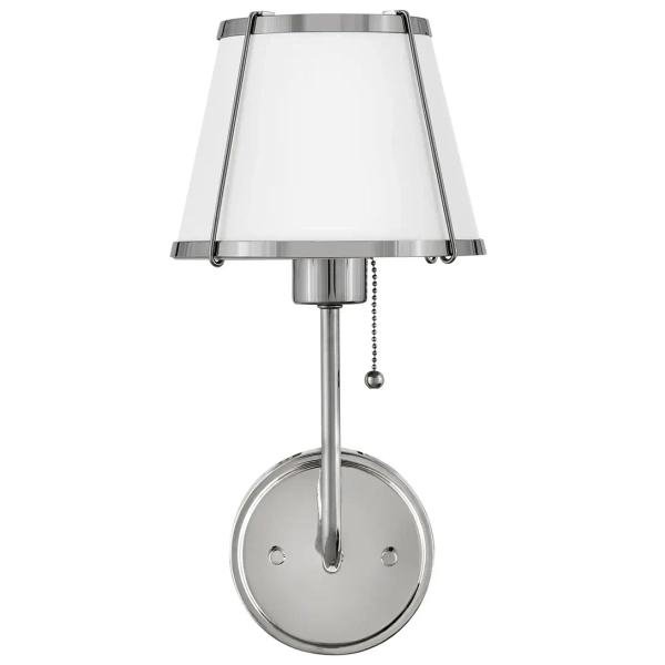 Ścienna lampa do salonu Clarke HK-CLARKE1-PN-WH nikiel biały