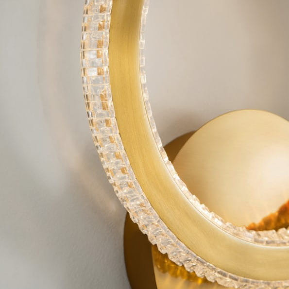 Ścienna LAMPA glamour MONTE LE41692 Luces Exclusivas okrąga OPRAWA kinkiet LED 19W 2925K pierścień ring modernistyczny złot
