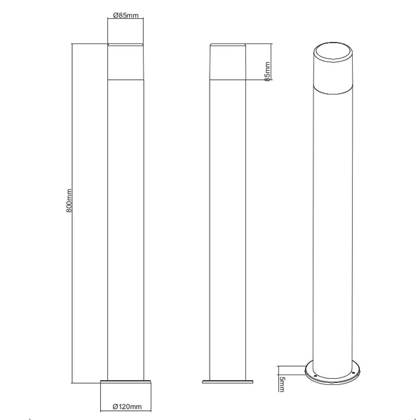 Słupek do ogrodu Hoosic 424060142 stojąca lampa tuba antracytowa