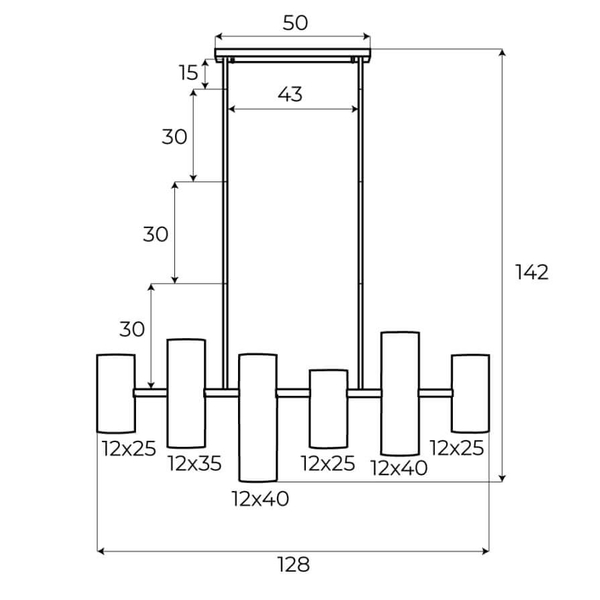 Lampa wisząca Laxer P0504 Maxlight wielopunktowa tuby metal biały