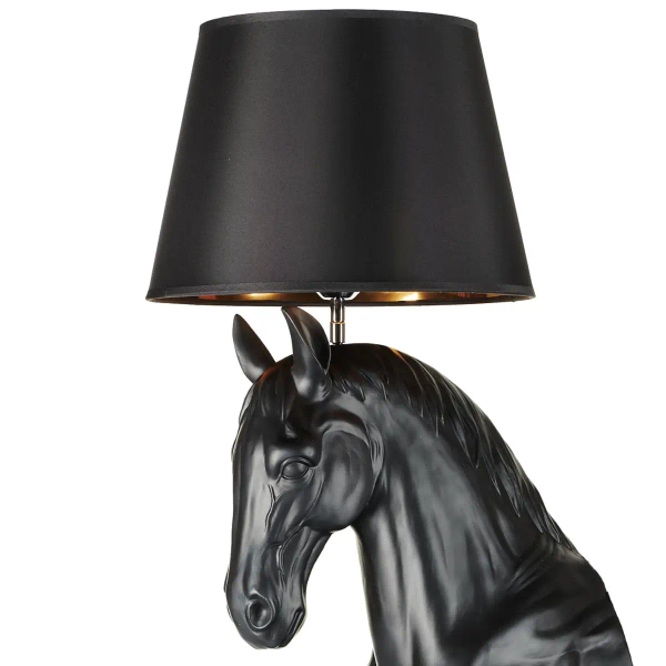 Lampa stojąca dekoracyjna HORSE MF-1237-350 czarna złota włókno szklane E27 koń do salonu