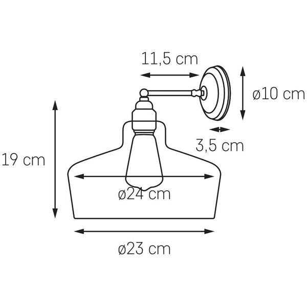 Kinkiet LAMPA ścienna LONGIS 20881105 Kaspa skandynawska OPRAWA loftowa szklana złota przezroczysta czarna