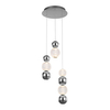 Kulista lampa wisząca Oter PND-83728-21W-3K-CH Italux LED 21W 3000K chrom przezroczysty