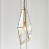 Geometryczna lampa wisząca Avery 73117 mosiądz przezroczysty
