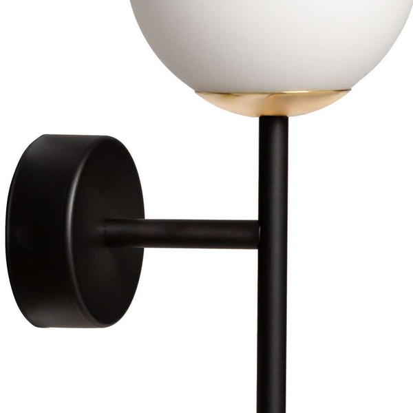 Loftowa LAMPA ścienna ASTRA 20777102 Kaspa szklana OPRAWA kinkiet kula czarna biała