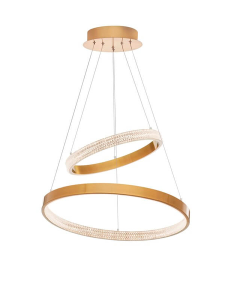 Wisząca lampa pokojowa Moron z kryształkami LED 60W 3000K złota