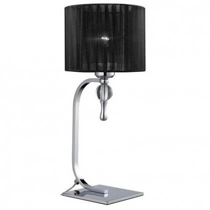 Biurkowa lampa stojąca Impress abażurowa czarna chrom