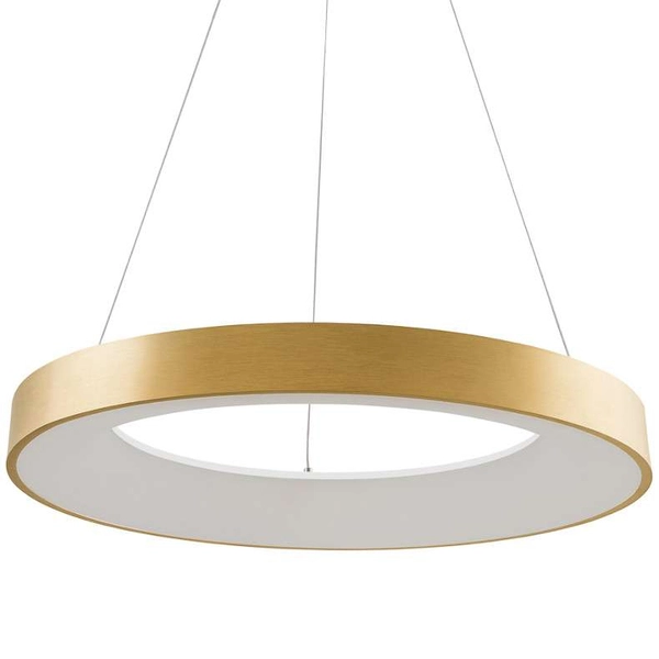 Wisząca LAMPA okrągła GIULIA 5304-880RP-GD-3 Italux metalowa OPRAWA pierścień LED 80W 3000K zwis ring złoty