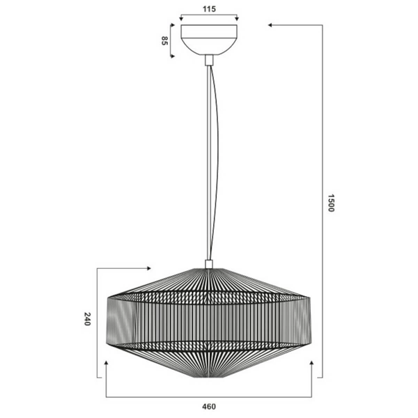Sypialniana lampa zwisająca SVEA 364700144 Trio boho bawełniana beżowa
