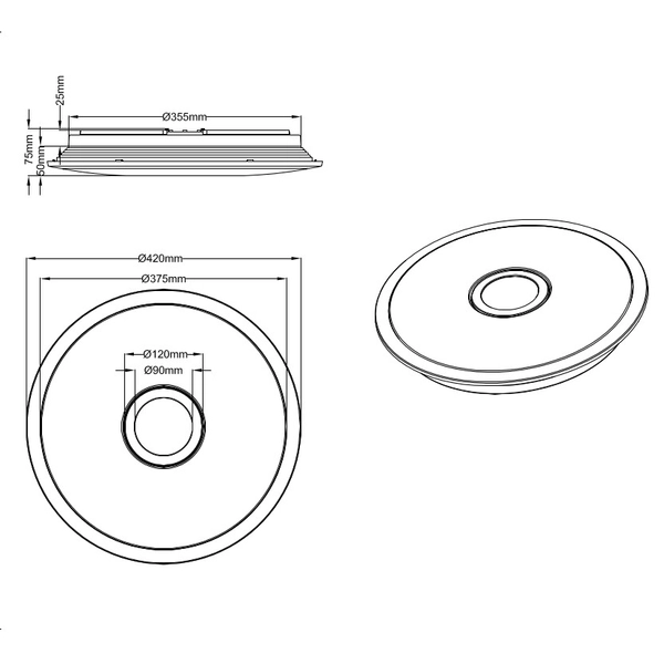 Plafoniera LAMPA sufitowa OKINAWA 679114232 Trio okrągła OPRAWA plafon LED 18W 3000K - 5500K z pilotem biały