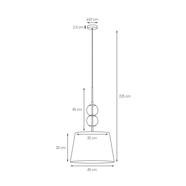 Wisząca lampa materiałowa 11107102 stylowy żyrandol czarny