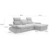 Narożna sofa z funkcją spania MONZA 5900168831445 regulowana