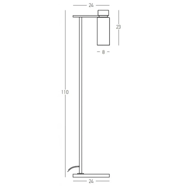 Loftowa stojąca lampa do biura 22136 szklana tubka mosiądz czarny