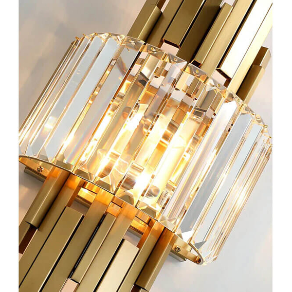 Kryształowa lampa ścienna Lyon CGLYON-1 Copel crystals miedziana