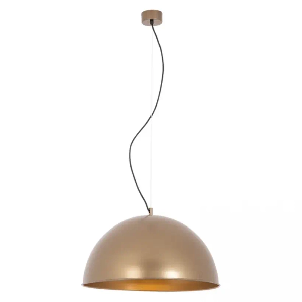 Kopułowa wisząca lampa 22198 metalowa do salonu mosiądz
